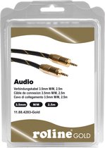 Câble audio ROLINE GOLD 3,5 mm Mâle / Mâle, 2,5 m
