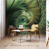 Fotobehang Green Modern Abstract Spiral Design | VEL - 152.5cm x 104cm | 130gr/m2 Vlies
