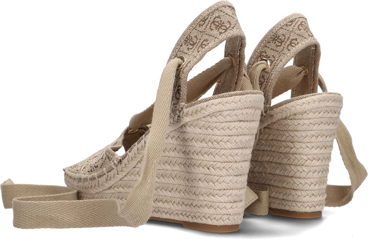 Sandales Guess Femme Halona - Cuir Et Daim, Style Espadrille à Lacets