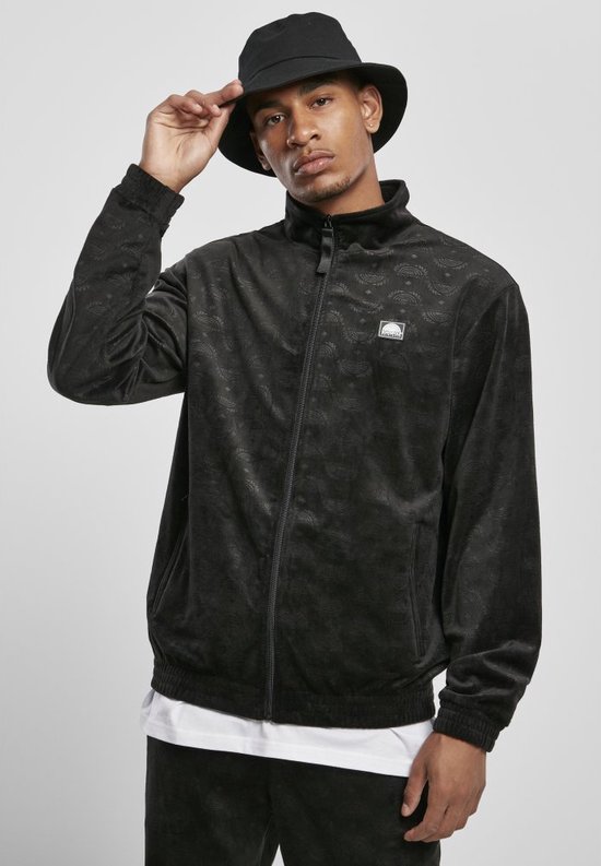 Southpole - AOP Velour Trainings jacket - S - Zwart