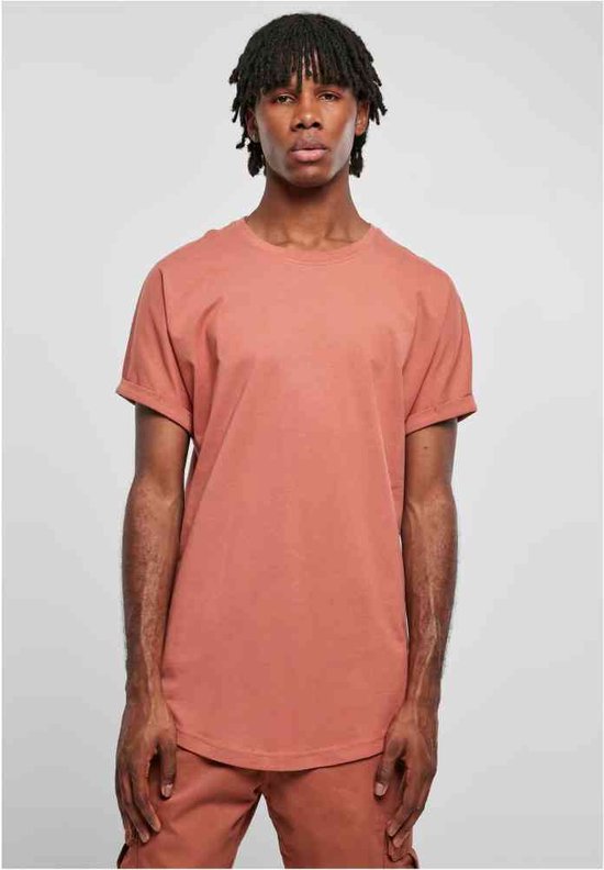 Urban Classics Tshirt Homme -5XL- Forme Longue Revers Oranje