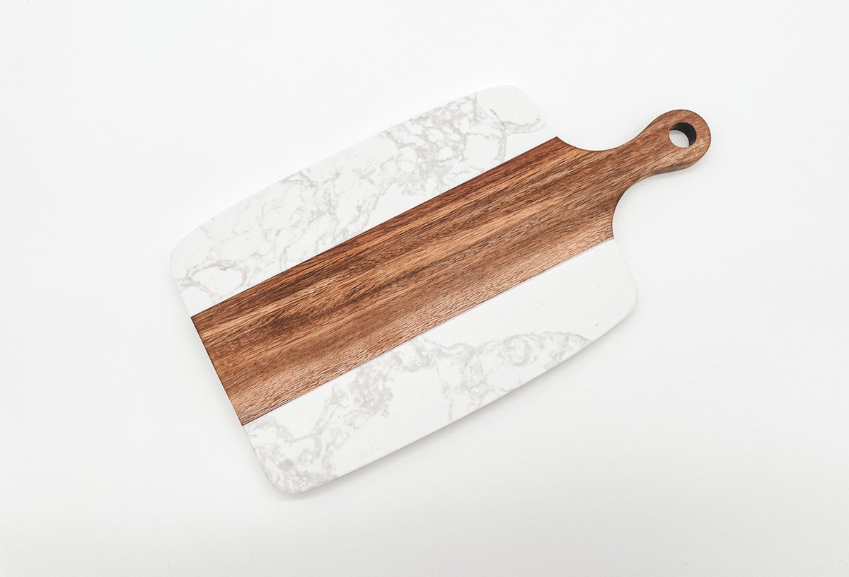 Kook Meesters - Acacia houten plank - serveren - marmer