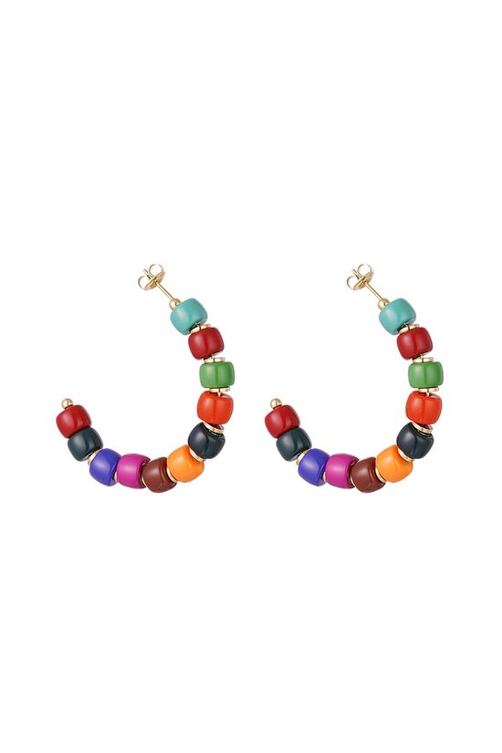 Earrings colorful with golden details - yehwang- oorbellen | Cadeau voor haar | Tieners | Moederdag