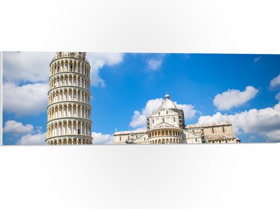 Foto: Wallclassics pvc schuimplaat toeristische toren van pisa in itali 90x30 cm foto op pvc schuimplaat met ophangsysteem 