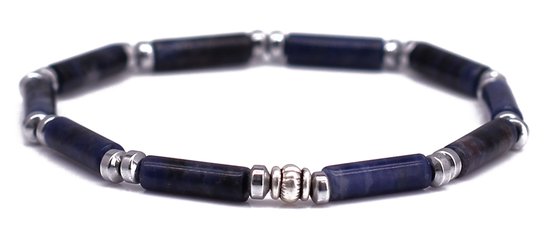 Fortuna Beads – Italia Sodaliet – Kralen Armband – Heren & Dames – Blauw – 18cm