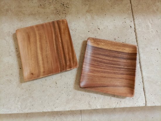 bodem Zich afvragen ventilatie Kinta houten bord vierkant - 25 cm - fair trade | bol.com