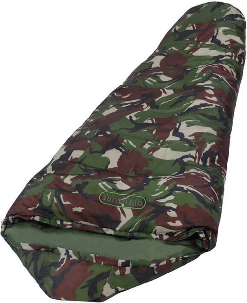 Oventure Sviland Junior slaapzak | Camouflage print | Mummiemodel | 155 x 70 cm | Junior | Met compressietas