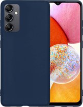 Hoesje Geschikt voor Samsung A14 Hoesje Siliconen Case Hoes - Hoes Geschikt voor Samsung Galaxy A14 Hoes Cover Case - Donkerblauw