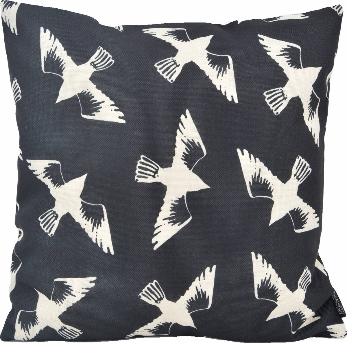Gek op Kussens! Sierkussen Black Birds | 45 x 45 cm | Katoen/Linnen Zwart