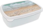 Lunch box Wit - Lunch box - Boîte à pain - Mer - Plage - Parasols - Water - Été - 18x12x6 cm - Adultes