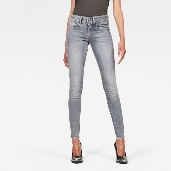 G-Star RAW Jeans Lynn Mid Waist Skinny Jeans D06746 9882 B336 Faded Industrial Grey Dames Maat - W25 X L30