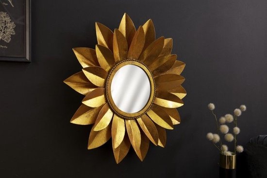 Miroir Mural Décoratif Tournesol - Fait Main, Neuf (peut Avoir De Légers Défauts)