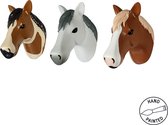 THE ZOO COLLECTION - wandhaak / deurgrepen, HORSE, polystone, set/3 paarden