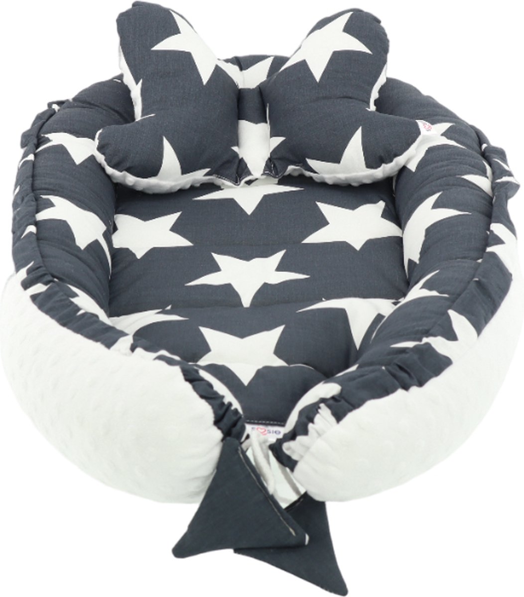 Bol.com Babynestje Soosie Minky-collectie: Comfortabele Babynestje met Kussen voor Baby's van Luxe Katoen en White Minky - Perfe... aanbieding