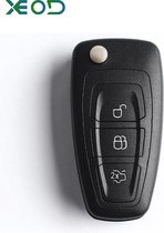XEOD Autosleutelbehuizing - sleutelbehuizing auto - sleutel - Autosleutel / Geschikt voor: Ford 3 knops klap sleutel
