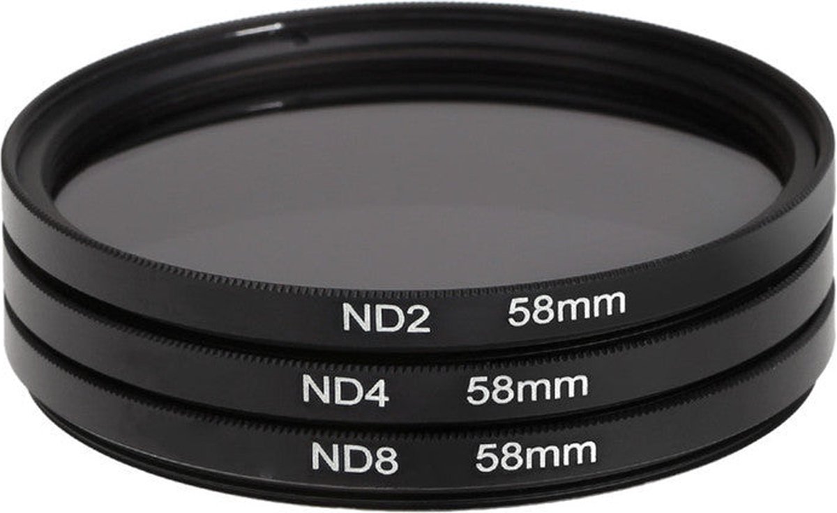 DutchOptics 58mm ND filter set kit ND2 ND4 ND8 grijsfilter 3-in-1