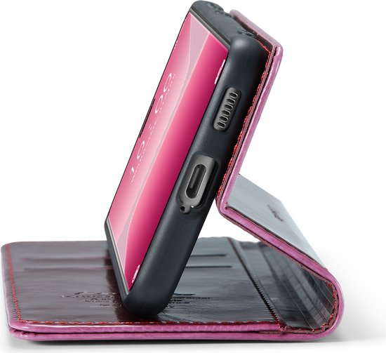 CaseMe - Étui de téléphone adapté pour Xiaomi 13 Lite - Étui portefeuille à rabat - Fermeture magnétique - Rouge