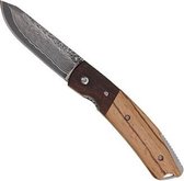 Couteau de poche Homeij Riccio - acier inoxydable damassé / bois de rose / bois de zèbre