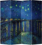 Fine Asianliving Paravent Paravent 4 Panneaux Van Gogh Starry Night over the Rhone L160xH180cm