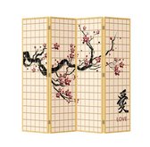 Fine Asianliving Japans Kamerscherm Oosters Scheidingswand B160xH180cm 4 Panelen Sakura Love