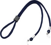 Fako Bijoux® - Nylon Brillenkoord Dik - Classic - 5mm - 66cm - Verstelbaar Brillenkoord - Brilband - Navy Blauw