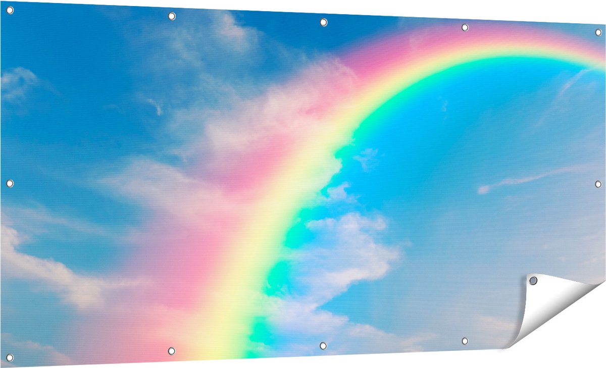 Gards Tuinposter Regenboog - 160x80 cm - Tuindoek - Tuindecoratie - Wanddecoratie buiten - Tuinschilderij Multikleur