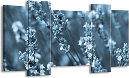 Peinture | Fleurs de peinture sur toile, printemps | Bleu gris | 120x65cm 5 Liège | Tirage photo sur toile