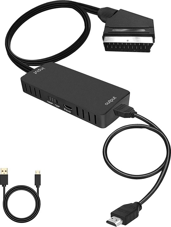 SCART Naar HDMI Adapter - Inclusief SCART Kabel - HDMI Kabel - Video Adapter  - Scart... | bol.com