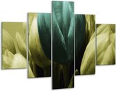 Peinture sur verre tulipe | Bleu, noir, vert | 100x70cm 5Liège | Tirage photo sur verre |  F003766