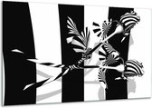 Schilderij Op Canvas Abstract - Zwart, Wit, Grijs - 120x70cm 1Luik - Foto Op Canvas - GroepArt 6000+ Schilderijen 0p Canvas Art Collectie - Wanddecoratie - Woonkamer - Slaapkamer - Canvas Print