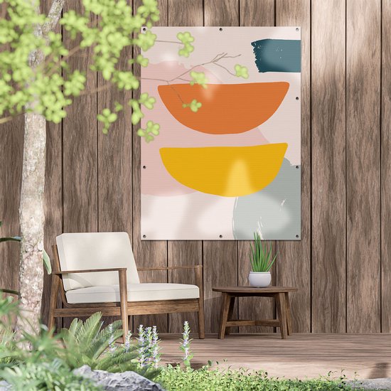Gards Affiche de Jardin Art Abstrait Style Scandinave - 90x120 cm - Toile Jardin - Décoration de jardin - Décoration murale Extérieure - Tableau Jardin