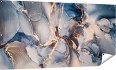 Gards Tuinposter Abstracte Luxe Kunst - Zwart met Goud - 180x90 cm - Tuindoek - Tuindecoratie - Wanddecoratie buiten - Tuinschilderij