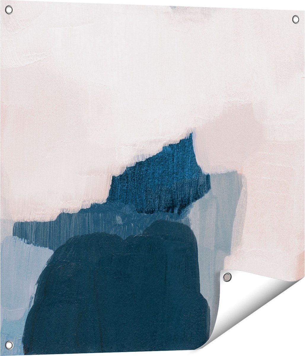 Gards Tuinposter Abstracte Kunst Handgeschilderd - 70x70 cm - Tuindoek - Tuindecoratie - Wanddecoratie buiten - Tuinschilderij Multikleur