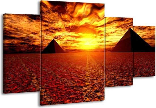 Canvas schilderij Egypte | Oranje, Geel, Rood |