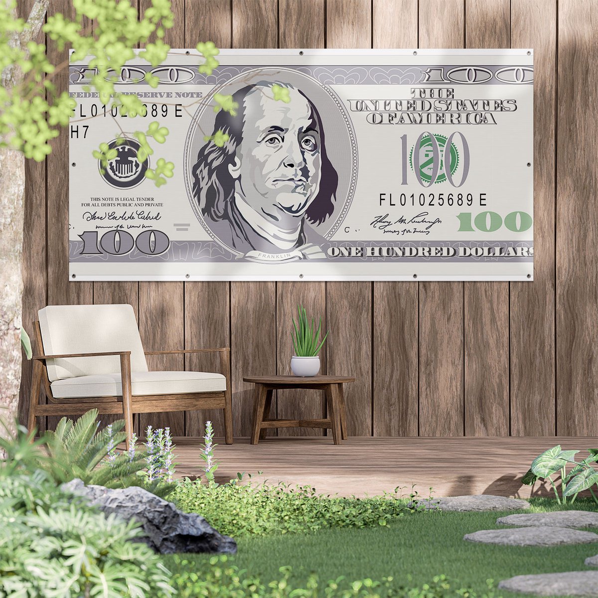 gards-tuinposter-geld-dollar-biljet-briefje-van-100-dollar-200x100