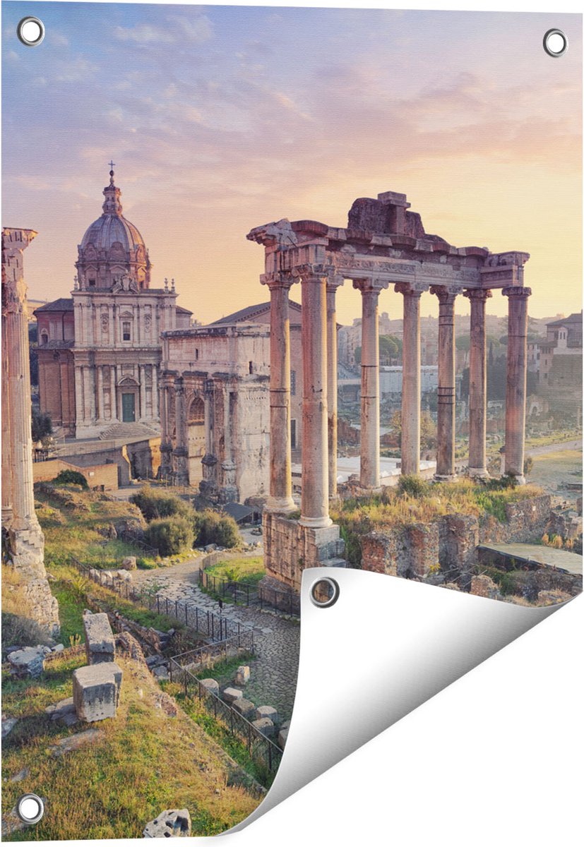 Gards Tuinposter Romeins Architectuur in Rome, Itali� - 40x50 cm - Tuindoek - Tuindecoratie - Wanddecoratie buiten - Tuinschilderij Multikleur