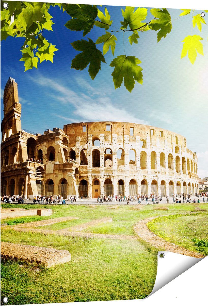 Gards Tuinposter Colosseum in Rome, Itali� - 80x100 cm - Tuindoek - Tuindecoratie - Wanddecoratie buiten - Tuinschilderij Multikleur