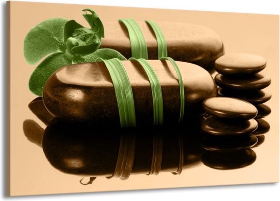 Peinture sur toile Spa | Vert, marron, noir | 140x90cm 1 Liège