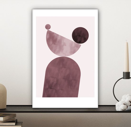 Peinture sur toile Formes - Abstrait - Pastel - Rose - 20x30 cm - Décoration murale