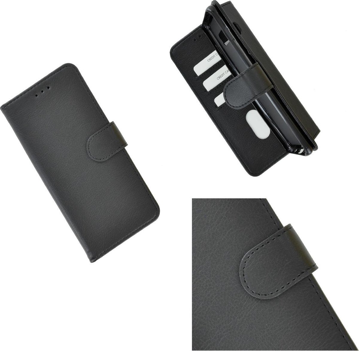 Pearlycase Hoes Wallet Book Case Zwart Geschikt voor Samsung Galaxy A40