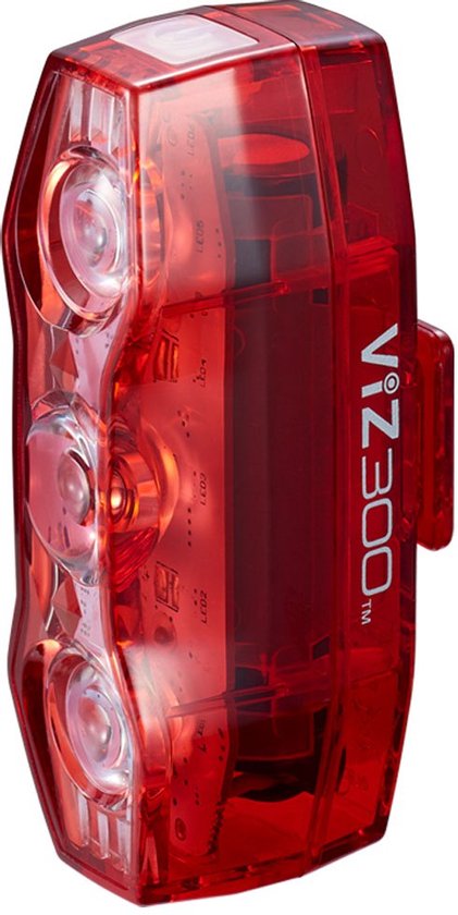 Cateye ViZ300 Achterlicht Fiets – Fietsverlichting LED – Max. 300 Lumen – Brandduur 9 uur – USB Oplaadbaar – 4 lichtmodi