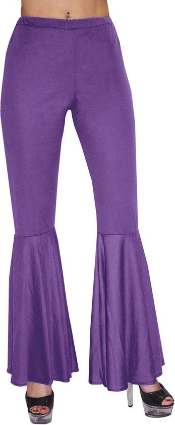 Foto: Funny fashion jaren 80 90 kostuum hippie broek paars paars maat 44 46 carnavalskleding verkleedkleding