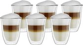 Dubbelwandige latte macchiato-glazen, koffieglas, theeglazen - mokkakopjes , Koffiekopjes , espressokopjes - kopjes - Cappuccino kopjes 6*250 ml