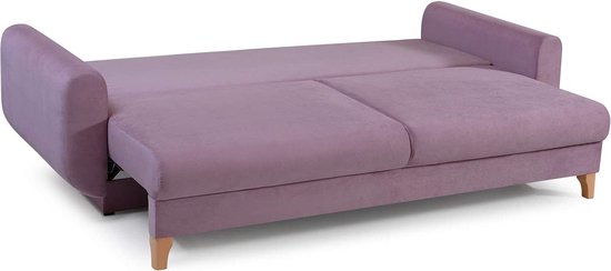 3-zitsbank van Velvet voor woonkamer, slaapbank, sofa met slaapfunctie en opbergruimte, moderne bank, 3-zits - 232x91x89 cm, 200x142cm - SAPHIR (Geel)