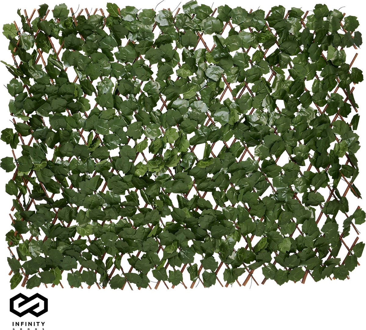 Infinity Goods Kunsthaag – Uitschuifbaar – 180 x 90 cm – Kunstklimop – Kunstplanten Voor Buiten En Binnen – Namaak Plant – Kunst Klimop – Uittrekbaar – Tuinscherm – Balkonscherm - Infinity Goods