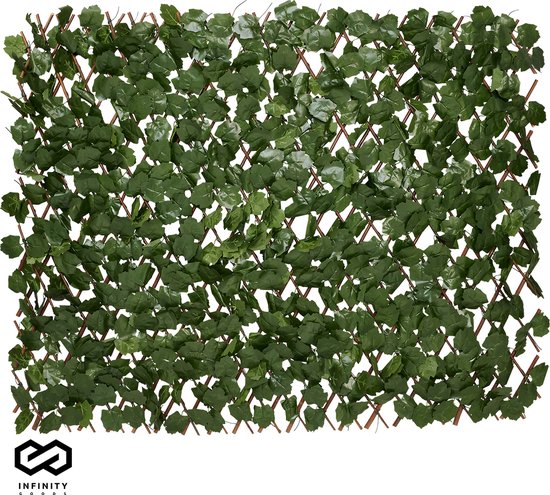 Infinity Goods Haie Artificielle - Extensible - 180 x 90 cm - Lierre Artificiel - Plantes artificielles Pour Extérieur Et Intérieur - Fausse Plante - Lierre Artificiel - Extensible - Paravent De Jardin - Paravent De Balcon