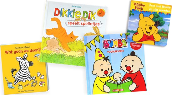 Kinderboeken Pakket 1 t/m 3 jaar - Voordeelbundel van 4 boeken -  Voorleesboek -... | bol