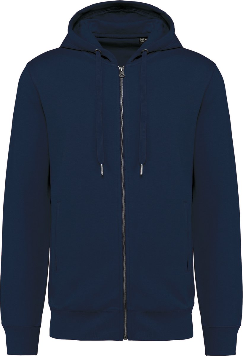 Ecologische unisex sweater met capuchon en rits Donkerblauw