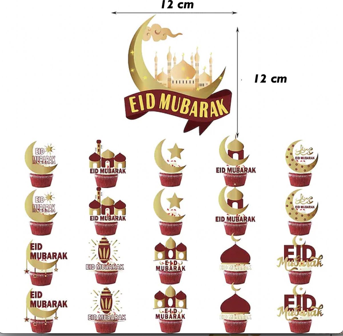 Eid Mubarak Uitsteekvormen, 8 stuks ramadan