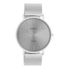 OOZOO Vintage series - zilverkleurige horloge met zilverkleurige metalen mesh armband - C9936 - Ø44